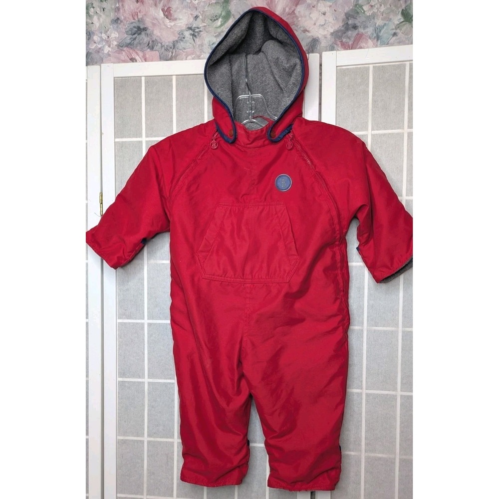 Bill Blass Vintage Baby Snowsuit 18 Months Red Full Zip Outdoor Winter‎ Hooded